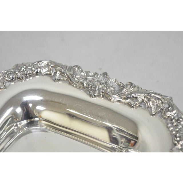 Sheffield Vintage Sheffield Silver Co Victorian Silver Plated Footed Trinket Serving Dish For Sale - Image 4 of 12