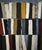 This contemporary abstract painting by French artist Sophie Dumont presents a stylized library composition built from...