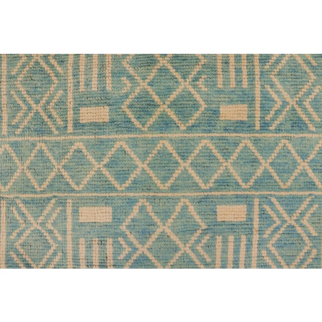 Shabby Chic Balochi Blue/Beige Wool Rug - 3'2''x5'1'' For Sale In New York - Image 6 of 11