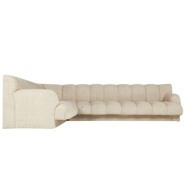 Steve Chase Channel Tufted LShape Sectional Sofa Chairish