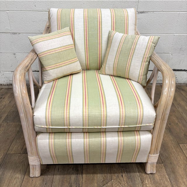 Vintage MCM Style Organic Coastal Rattan Bamboo Chair For Sale - Image 4 of 12