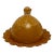 Circa Early 1900s Eapg Chocolate Slag Glass Greentown Leaf Bracket Covered Butter Dish For Sale