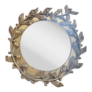 19th Century French Giltwood Laurel Leaf Mirror For Sale