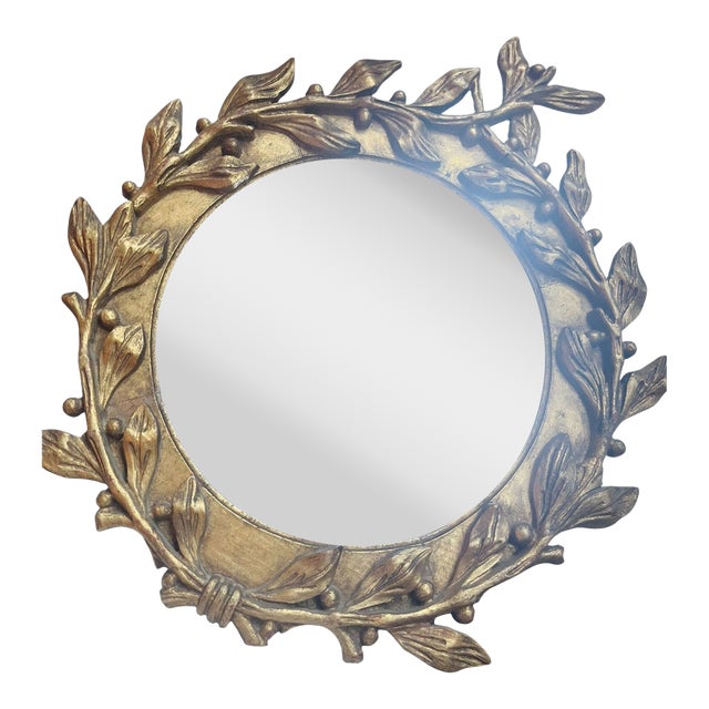 19th Century French Giltwood Laurel Leaf Mirror For Sale