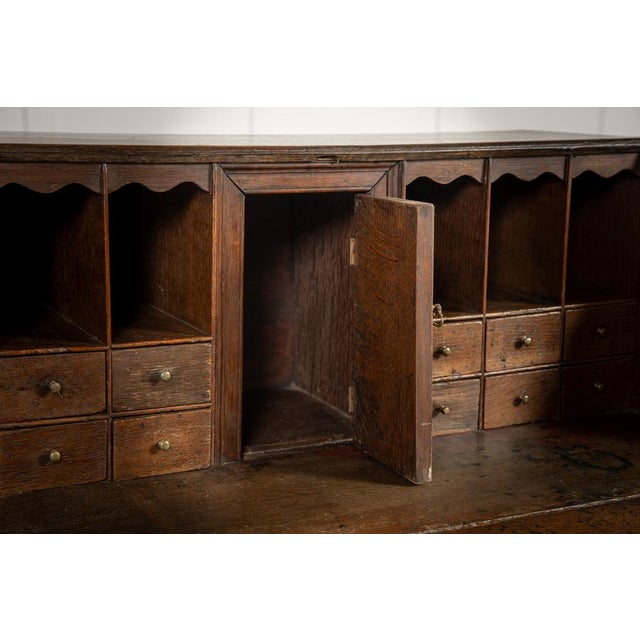 Small English Oak Secretaire, 1700s For Sale - Image 10 of 13