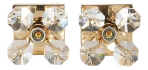 Cut Crystal and Gold Hollywood Regency Sconces by Christoph Palme