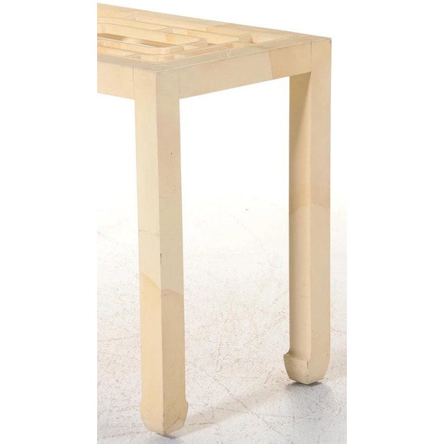 Late 20th Century Hollywood Regency Style Faux Goatskin Table For Sale In Nashville - Image 6 of 6