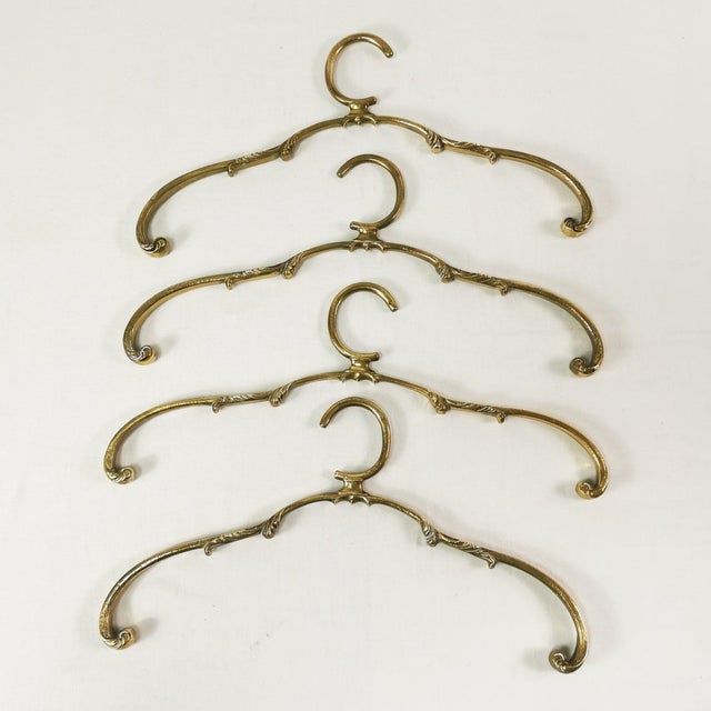 Art Deco Brass Coat Hanger Set, 1960s, Set of 4 For Sale - Image 9 of 9