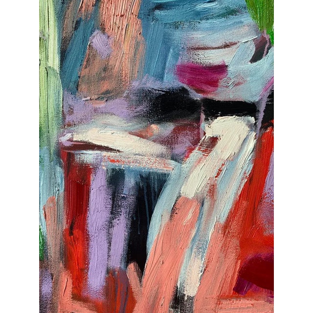 "Woman" is a bright, joyful abstract oil painting by Monica Shulman that explore themes of self-reflection, the human...