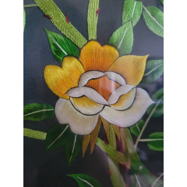 Vintage Framed Silk Asian Style Embroidery For Sale In Dallas - Image 6 of 12