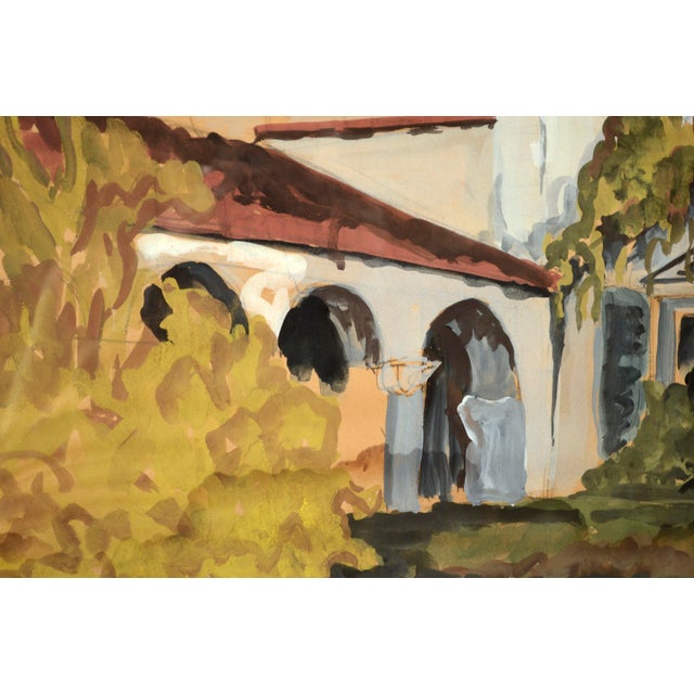 Mid Century California Mission Landscape For Sale - Image 4 of 7