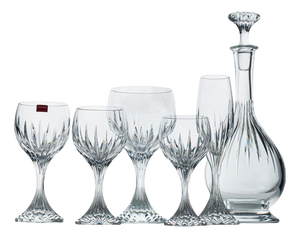 French Massena Crystal Pieces, 1990, Set of 25