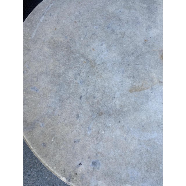 Metal Vintage Marble Top Side Table For Sale - Image 7 of 7