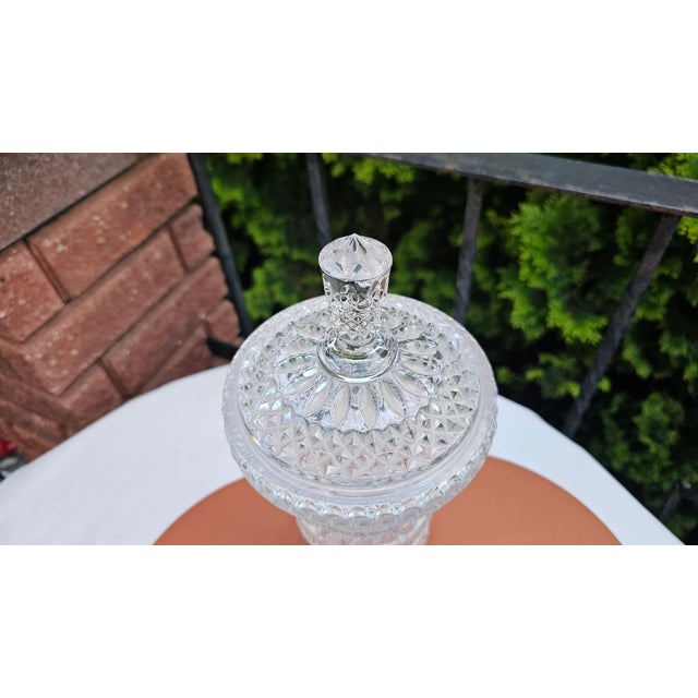 1920s Art Deco Crystal Bonbonniere or Vase, Bohemia, 1920s For Sale - Image 5 of 13
