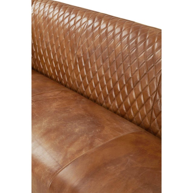 Animal Skin Vincent Industrial Modern Sofa - Light Brown Leather For Sale - Image 7 of 8