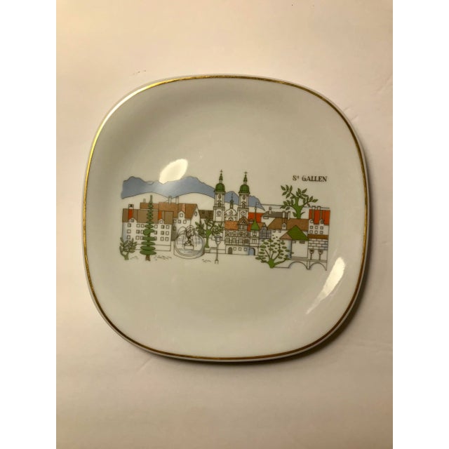 Modern Vintage 1970's Swiss Langenthal Geneve St. Gallen Langenthal Collectible Porcelain Plates - Set of 3 For Sale - Image 3 of 7