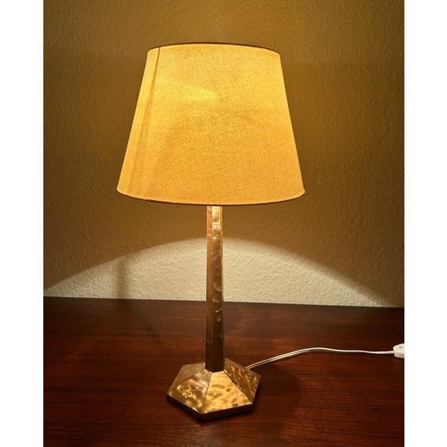 Cream Large Vintage Art Deco French Table Lamp, 1920s For Sale - Image 8 of 15