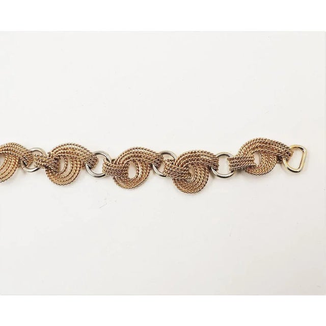 Napier Vintage 1950s Napier Goldtone Loops Bracelet For Sale - Image 4 of 8