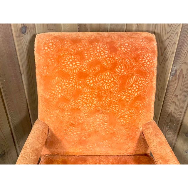 MCM Victorian-Style Carved Walnut Armchair and Ottoman For Sale In Boston - Image 6 of 17
