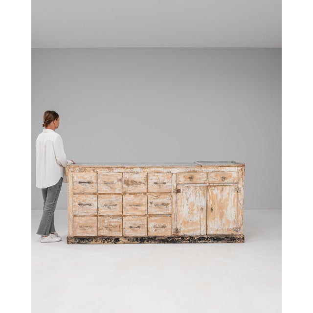 19th Century French Wood Patinated Shop Counter For Sale - Image 18 of 18