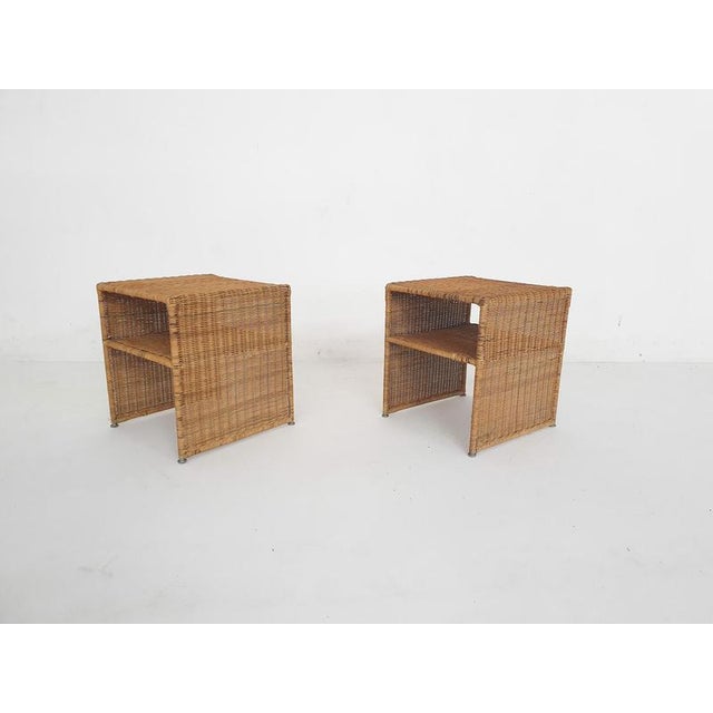 Vintage Wicker Nightstands, France, 1960s, Set of 2 For Sale - Image 6 of 11