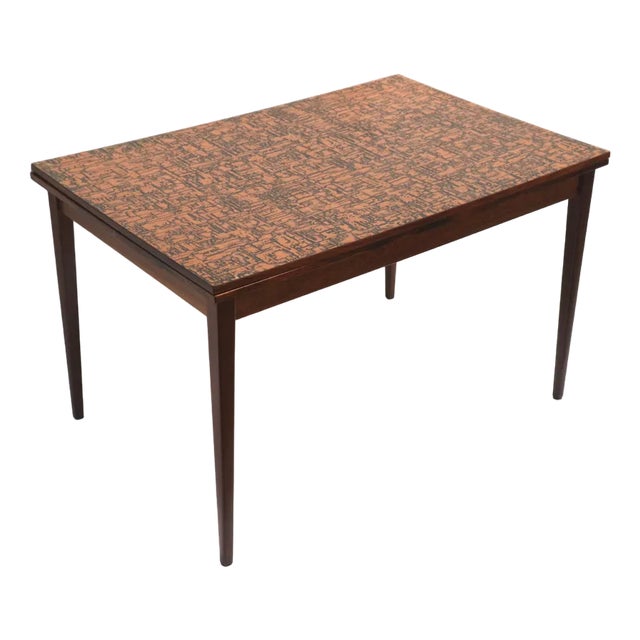 Vintage Brutalist Extendable Dining Table with Copper Top, 1960s For Sale