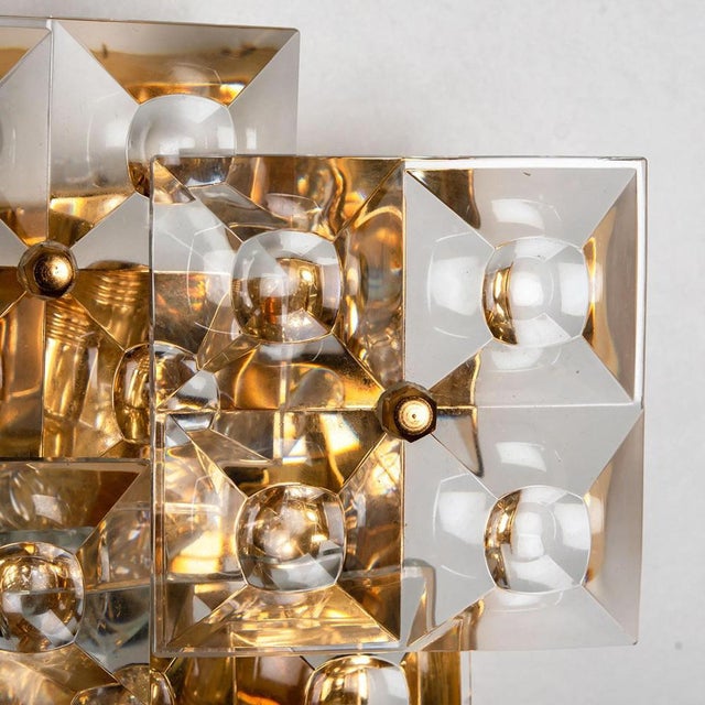 Crystal Gold-Plated Wall Sconce attributed to Kinkeldey, Germany, 1970s For Sale - Image 4 of 12