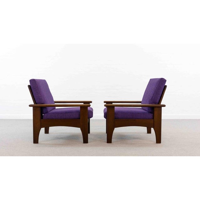 Mauve Scandinavian Easy Chairs in Teak with Purple Upholstery, 1960s, Set of 2 For Sale - Image 8 of 18