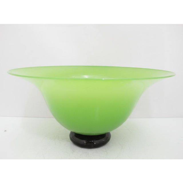 Vintage studio art glass bowl by renowned American glass artist, Donald Carlson (American, California/Oregon). Vivacious...