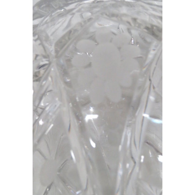 Lead Cut Crystal Lidded Candy Cookie Jar With Diamond Cut Lattice Pattern 4937b For Sale - Image 13 of 13