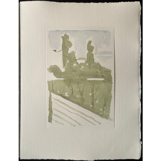 Giorgio Morandi (1890-1964) "Paesaggio" (Landscape) Colour Photo-lithograph on thick cotton handmade paper Signed on the...