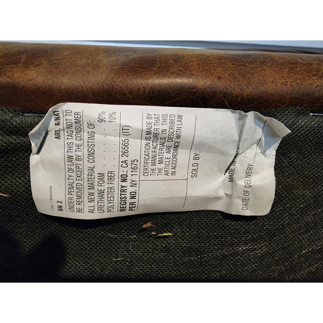 Mid-Century Modern Italian Brown Leather Sofa / Full-Grain Leather Couch. Vintage McM. For Sale - Image 3 of 3