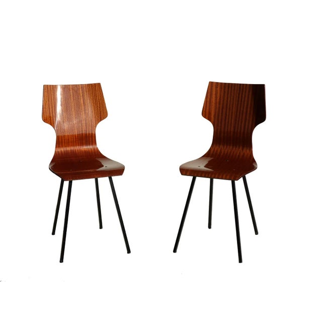 Set of Italian Plywood Dining Chairs, 1950s For Sale - Image 4 of 7