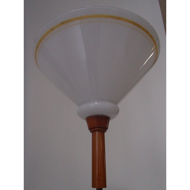 Vintage Floor Lamp with Glass Shade, 1930s, in Very Good conditions. Designed 1920 to 1949 European Plug (up to 250V).The...