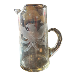 Late 20th Century Bicentennial Cocktail Pitcher With Etched American Eagle & Stars