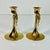 1950s Vintage Chippendale Hollywood Regency Brass Bow Candlestick Holders - A Pair. For Sale - Image 9 of 12