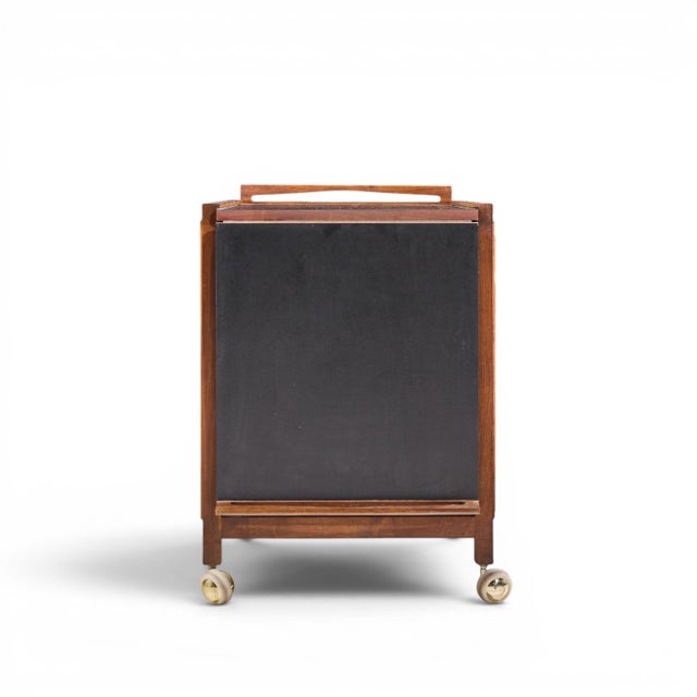 Glenn of California John Kapel for Glenn of California Mid Century Walnut Drop Leaf Expandable Bar Cart For Sale - Image 4 of 15