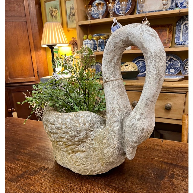 Early 1900s Antique French Concrete Swan Planter For Sale - Image 10 of 13