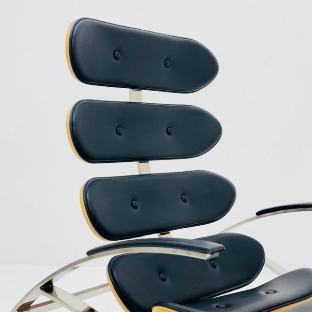 Mid-Century Bauhaus Lounge Chair in Black Leather, 1980s For Sale - Image 10 of 11