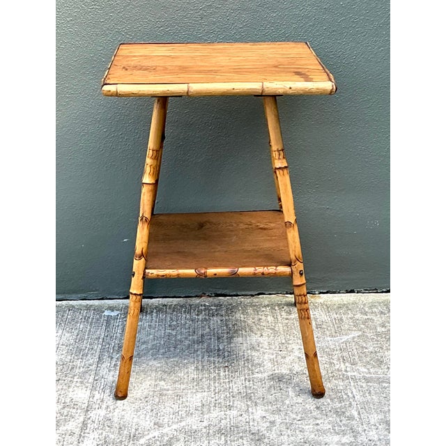 Vintage Bamboo Side Table For Sale - Image 4 of 12