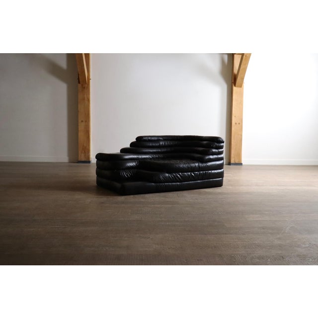 DS-1025 Terrazza Sofa in Black Leather by Ubald Klug for de Sede, 1970s For Sale - Image 11 of 16