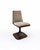 Pair of Tulip designer chairs in brown lacquered fiberglass with sand-colored cushions. They are fixed and do not swivel....
