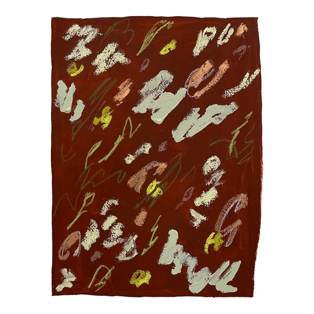 "Meadow" Contemporary Abstract Oil and Acrylic on Paper by Lacey Berry For Sale