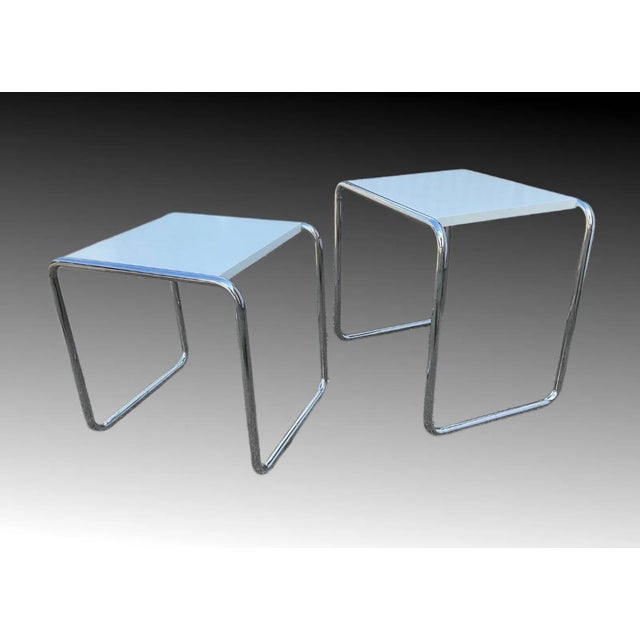 Bauhaus B 9A and B Side Tables by Marcel Breuer for Thonet, Set of 2 For Sale - Image 15 of 18