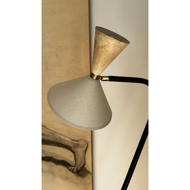 Beige Floor Lamp with Swing Arm, France, 1950 For Sale - Image 8 of 10
