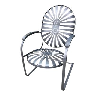 Mid 20th Century Francois Carre Cantilever Rocker ~ Metallic Grey For Sale