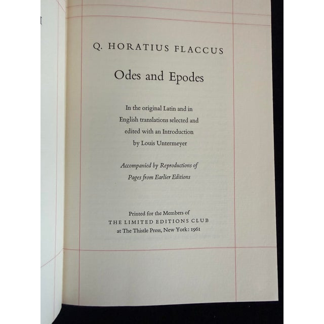 Tan Horatius Flaccus Odes & Epodes; Pages From Horace, Limited Editions Club 1961 For Sale - Image 8 of 9