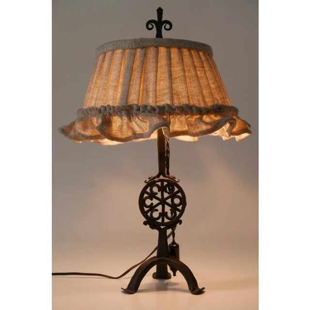 Mid-Century Modern Mid-Century German Modern Wrought Iron Night Table Lamp, 1960s For Sale - Image 3 of 17