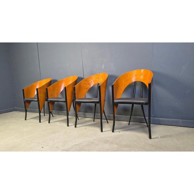 Postmodern Spanish Dining Chairs from Philippe Starck, 1980s, Set of 4 For Sale - Image 9 of 13