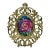 1970s Mini Abstract Floral Painting in Ornate Bronze Frame For Sale